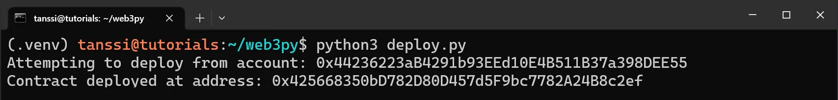 Deploy Contract Web3py