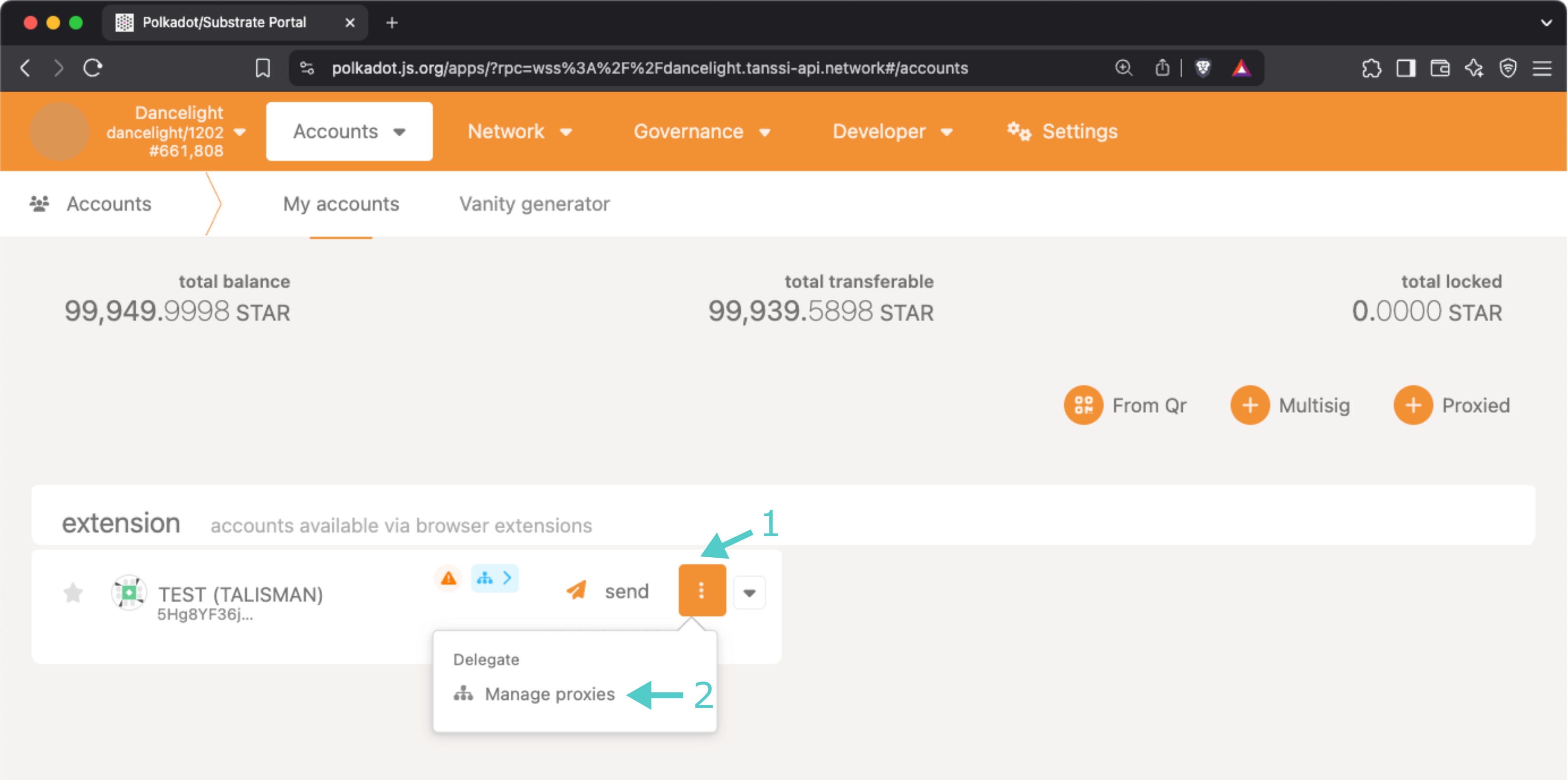 Manage your proxies via the Accounts page of the developer portal