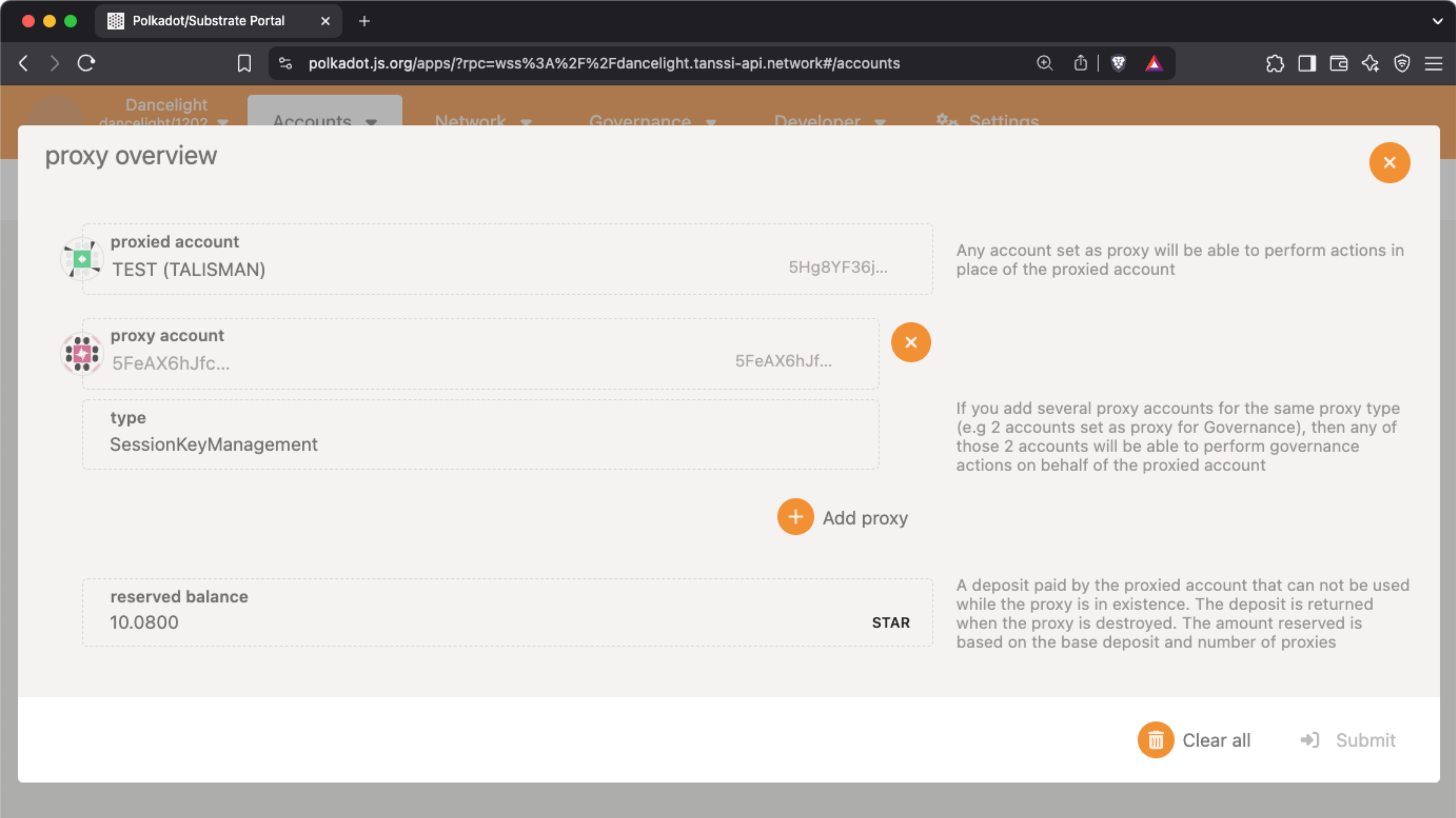 Review your proxy accounts